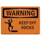 Signmission Safety Sign, OSHA WARNING, 10" Height, Aluminum, Keep Off Rocks, Landscape OS-WS-A-1014-L-12217 - alternate 1